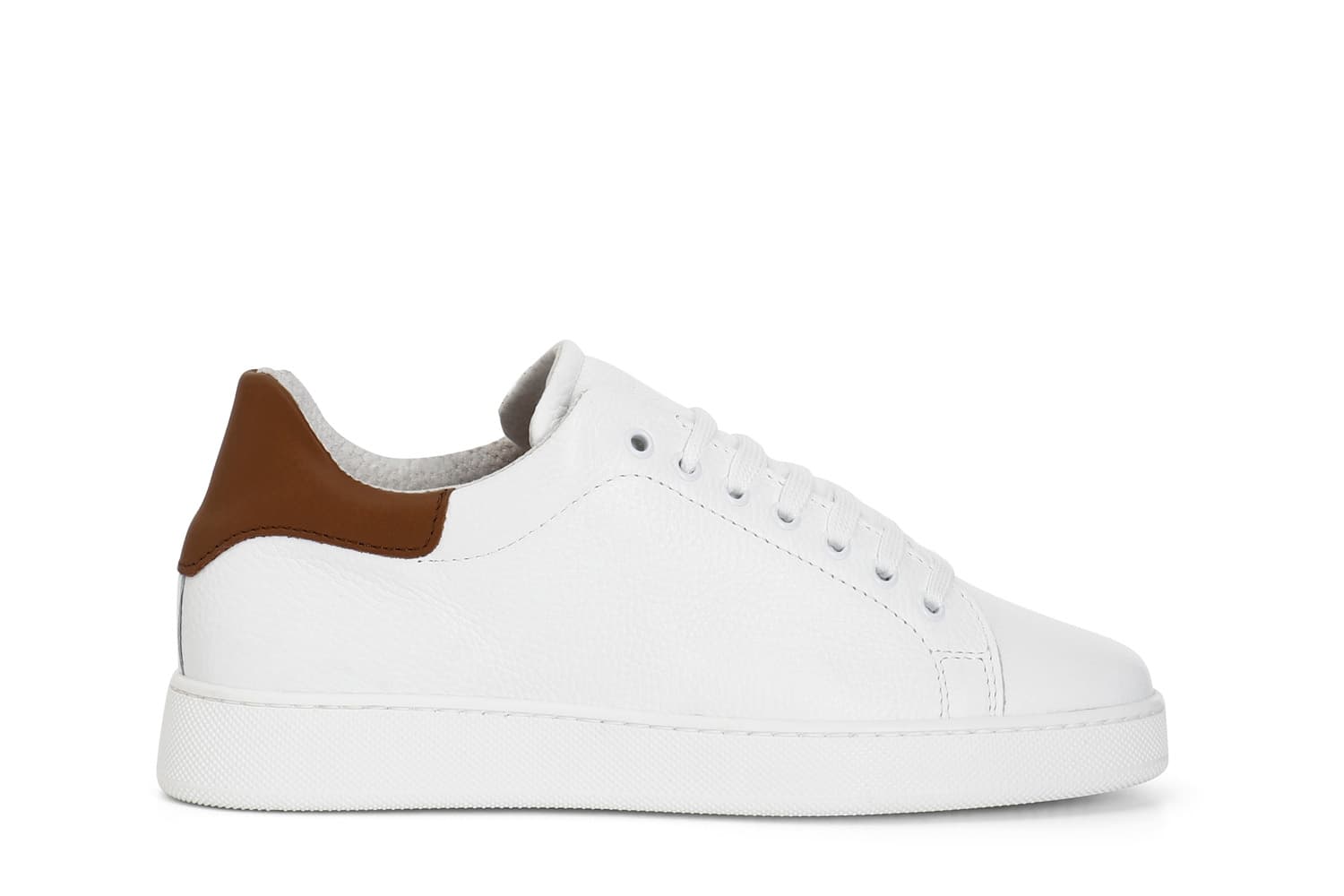 CafèNoir — Sneakers uomo in pelle bianco/cuoio