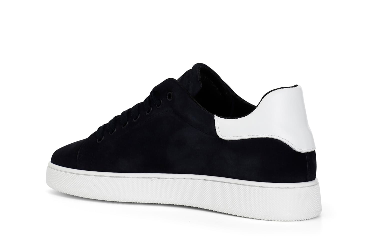 Sneakers uomo in camoscio e pelle blu — vista 4