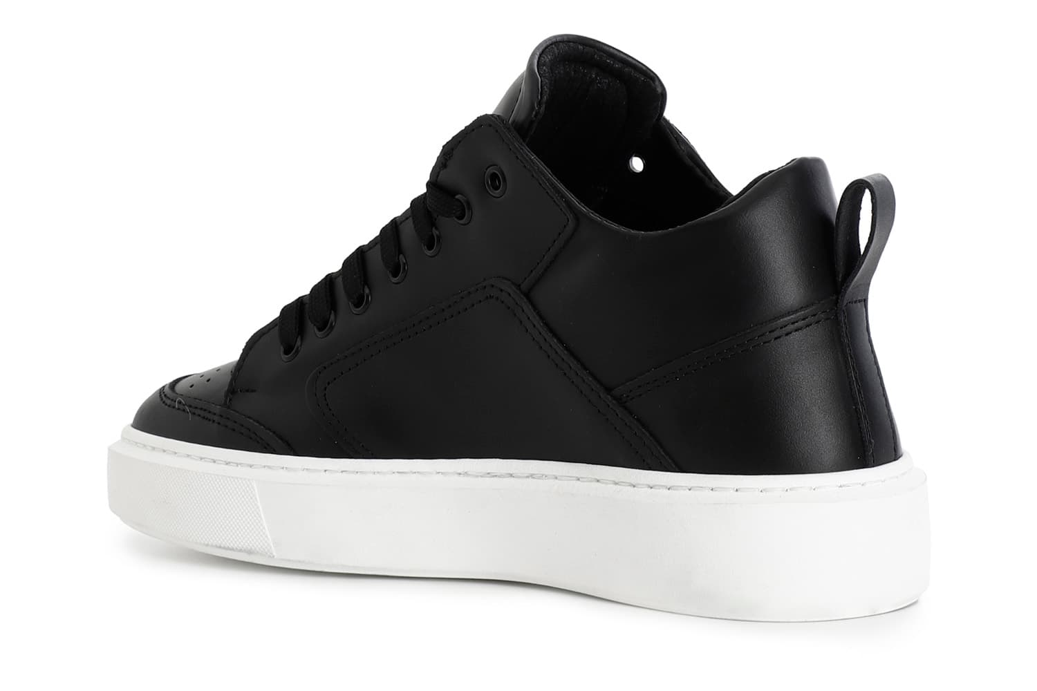 Sneakers da uomo allacciate in pelle nero — vista 2