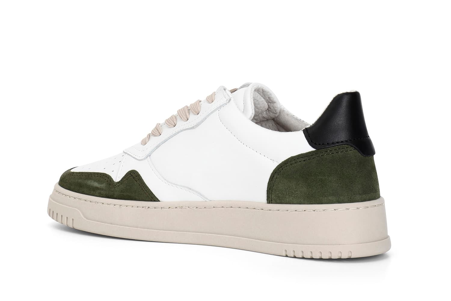 Sneakers uomo allacciata in pelle multi verde — vista 2