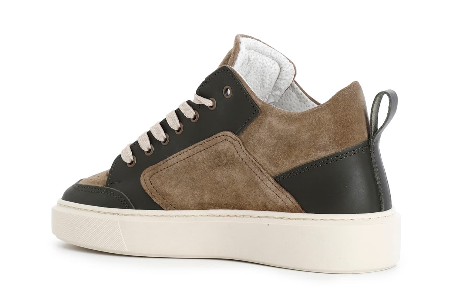 Sneakers da uomo in camoscio e pelle camouflage multibeige — vista 2