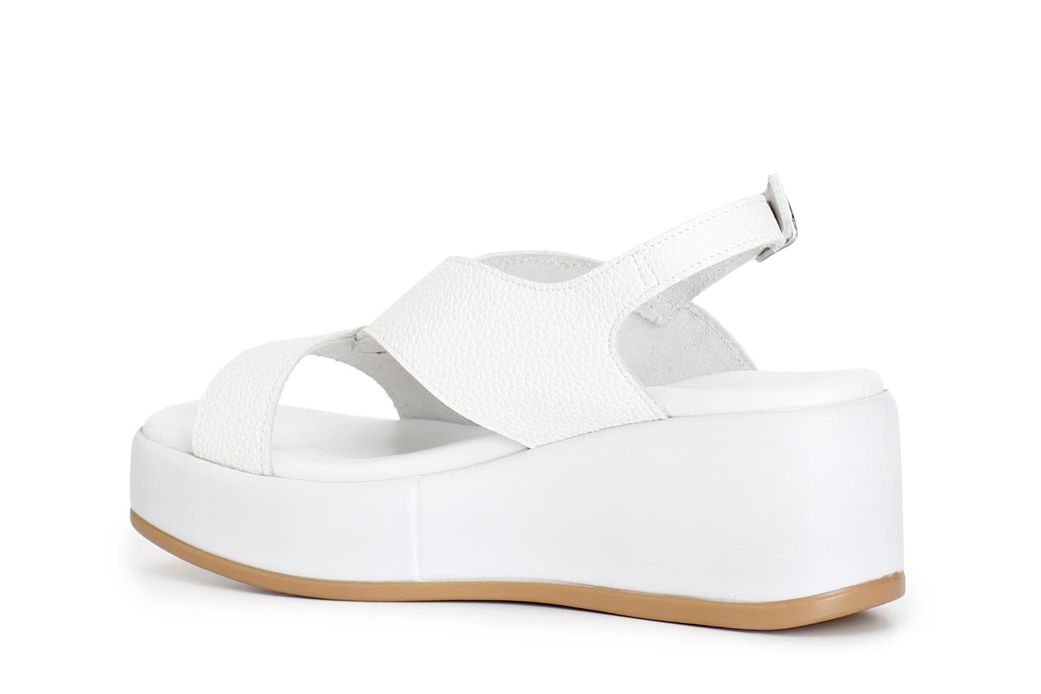 Sandali con incrocio bicolore bianco/argento — vista 2