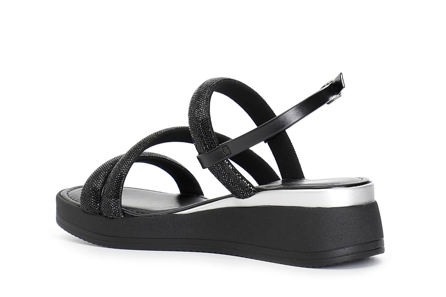 Sandali asimmetrici con strass nero — vista 2