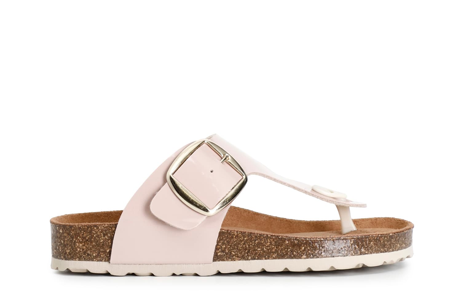 Sandali infradito donna in vernice cipria — vista 3