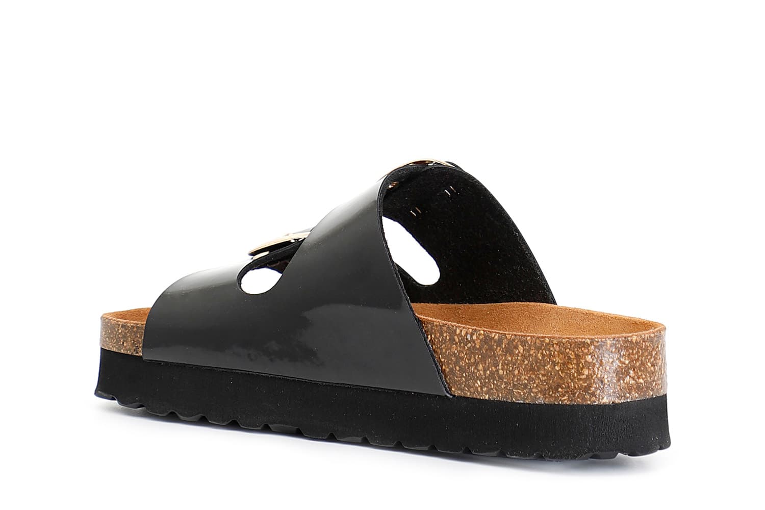 Ciabatta donna con fibbie nero — vista 2