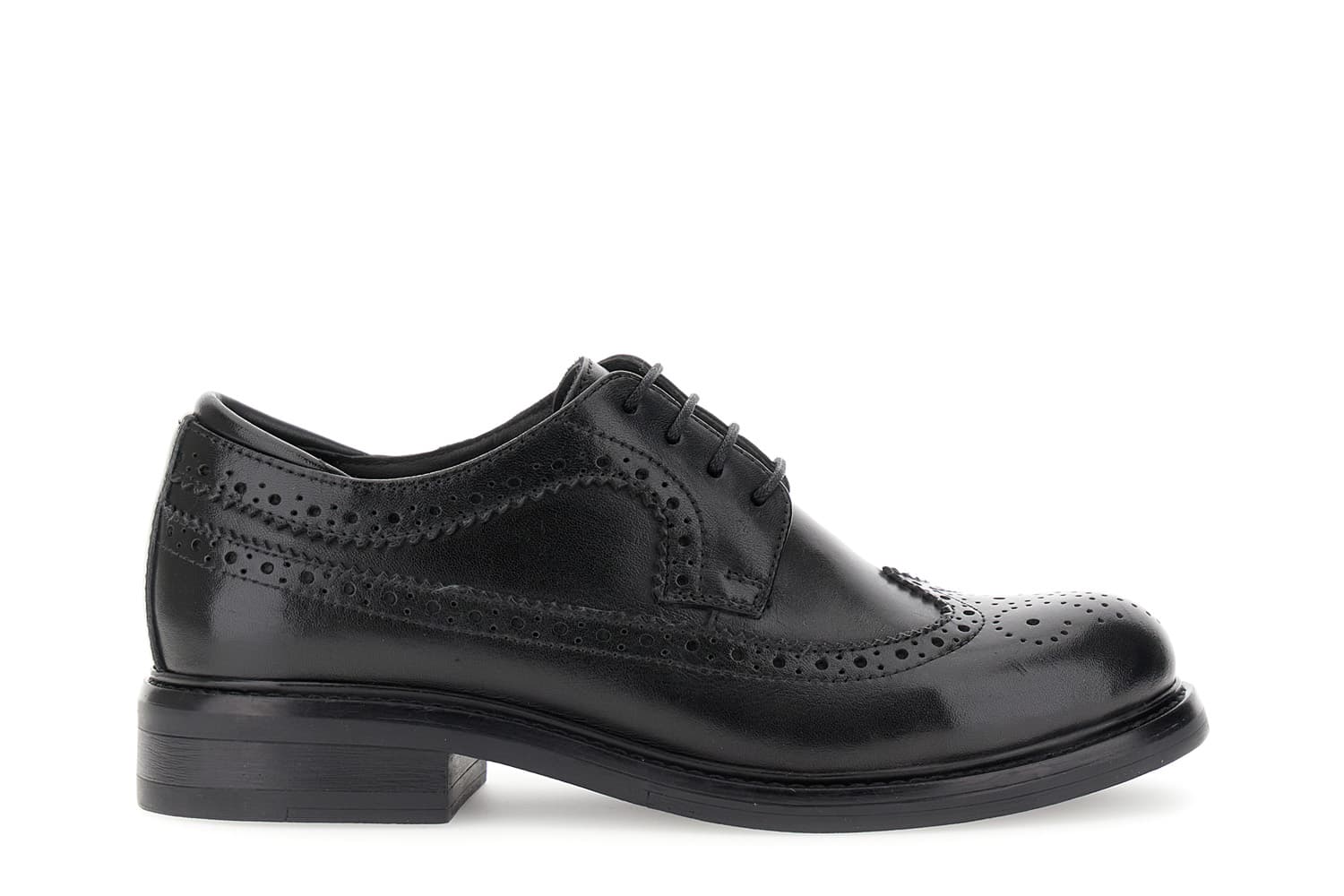 CafèNoir — Derby in pelle allacciato stile oxford nero