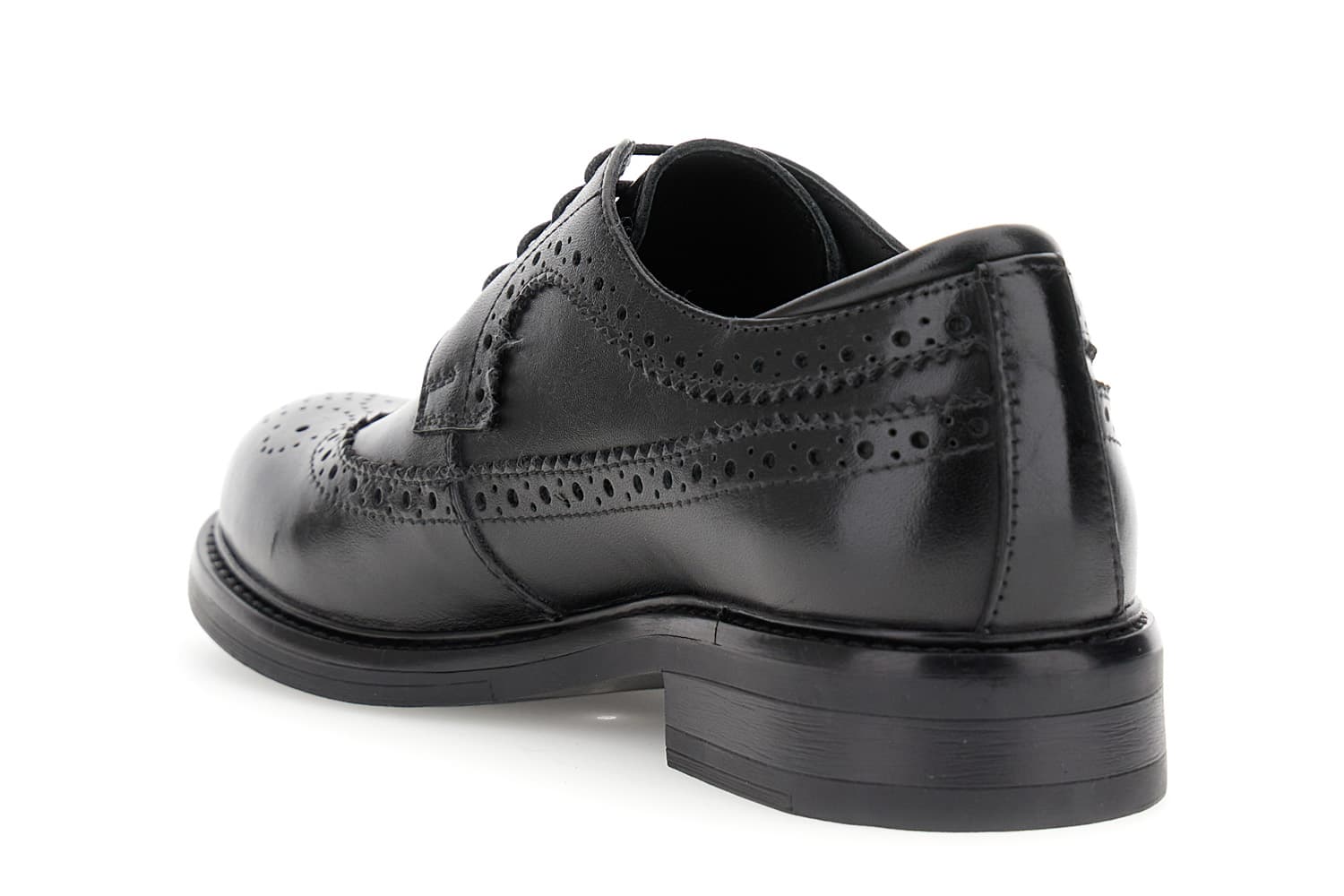Derby in pelle allacciato stile oxford nero — vista 2