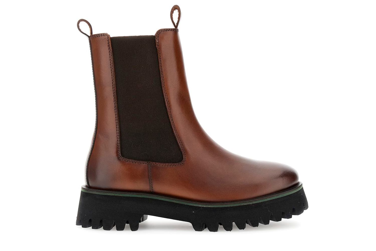CafèNoir — Tronchetti in pelle con elastici cognac