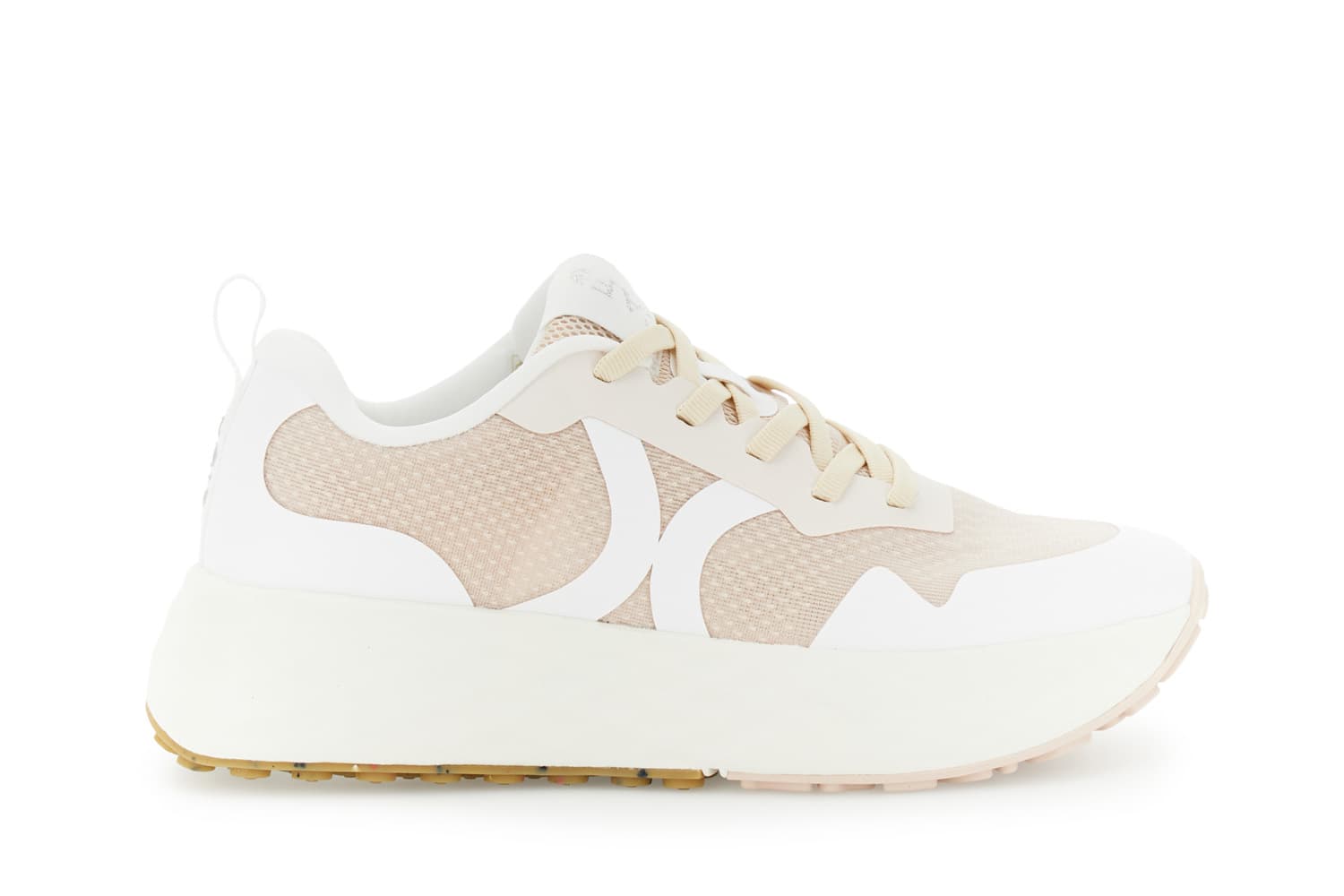 CafèNoir — Sneakers in tessuto bianco/cipria