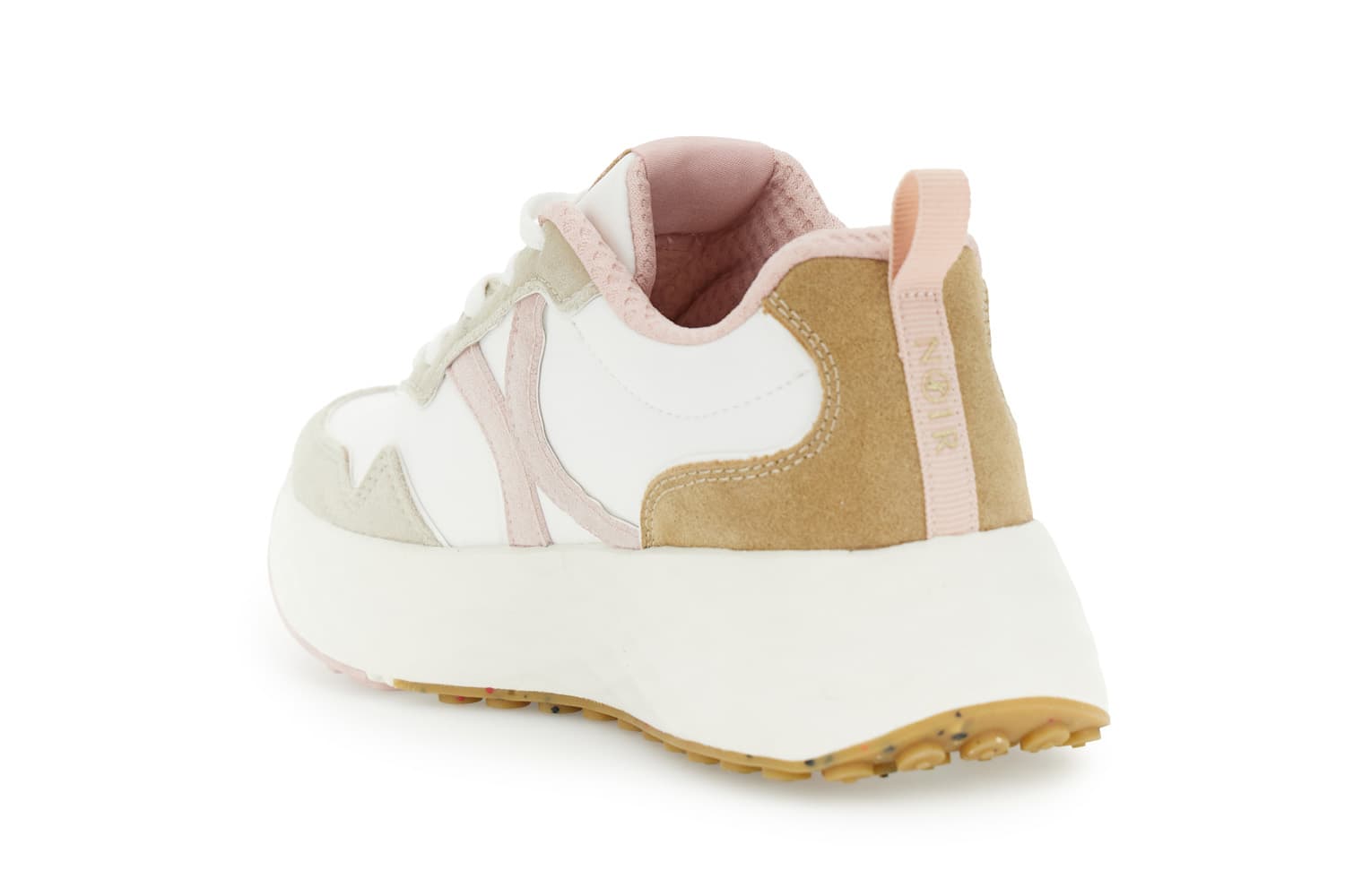 Sneakers in tessuto e pelle beige/bianco — vista 2