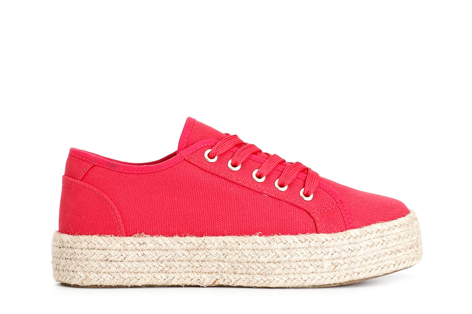 CafèNoir — Scarpa allacciata donna in tessuto suola fasciata corda fuxia