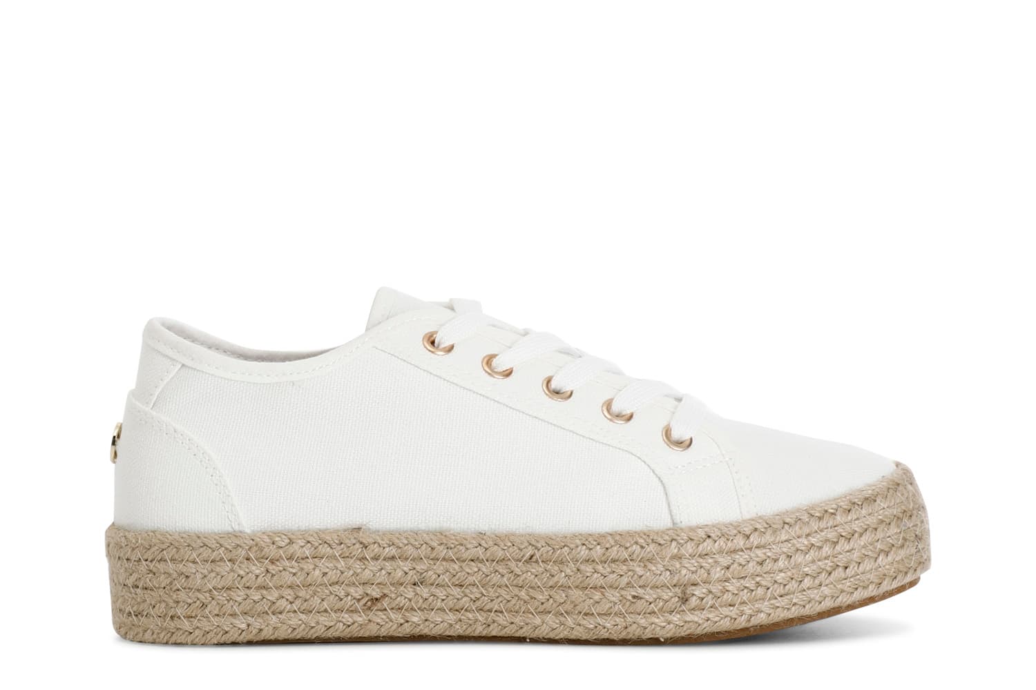 CafèNoir — Scarpa allacciata donna in tessuto suola fasciata corda bianco