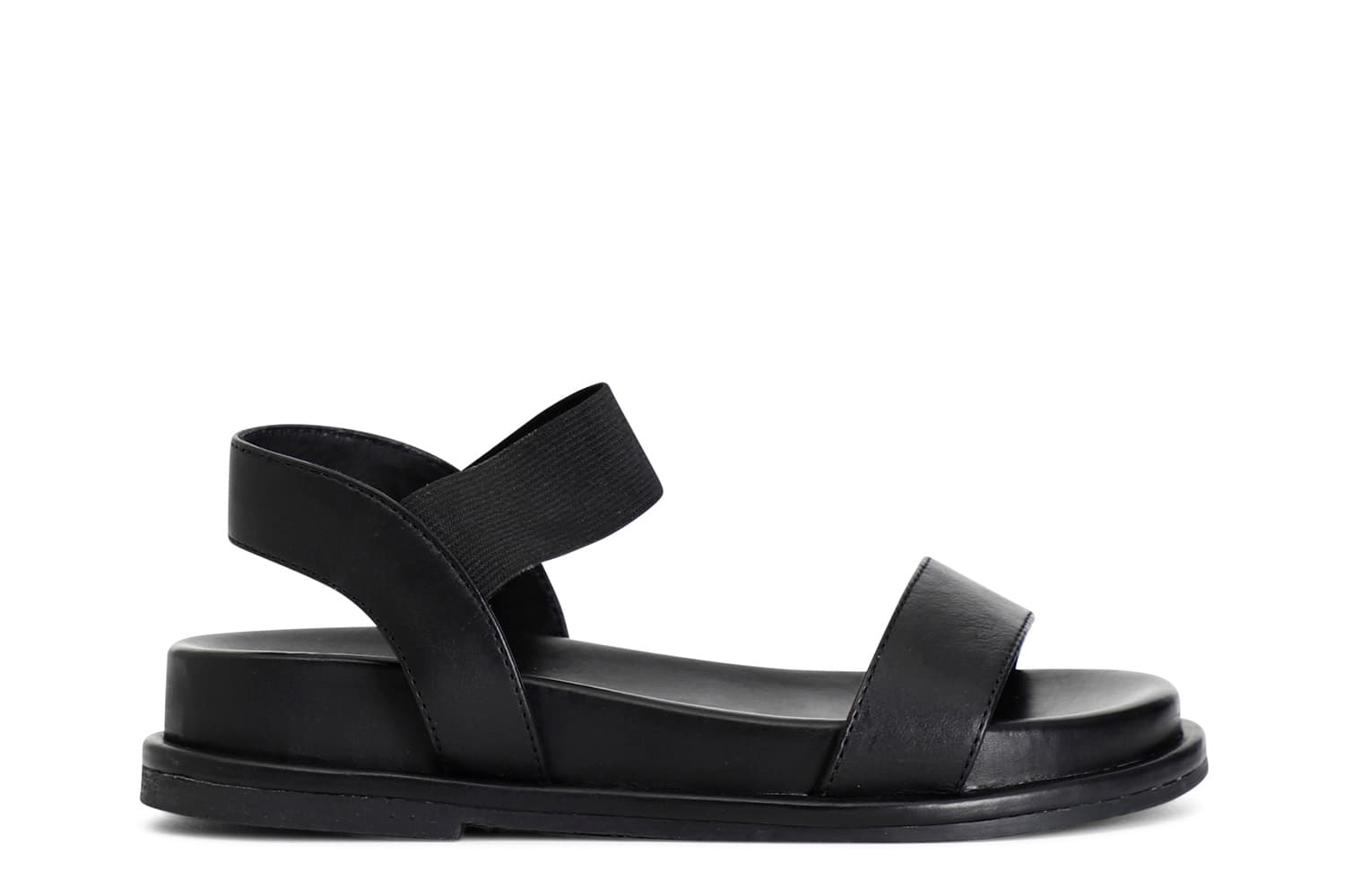 CafèNoir — Sandali in pelle con elastico nero