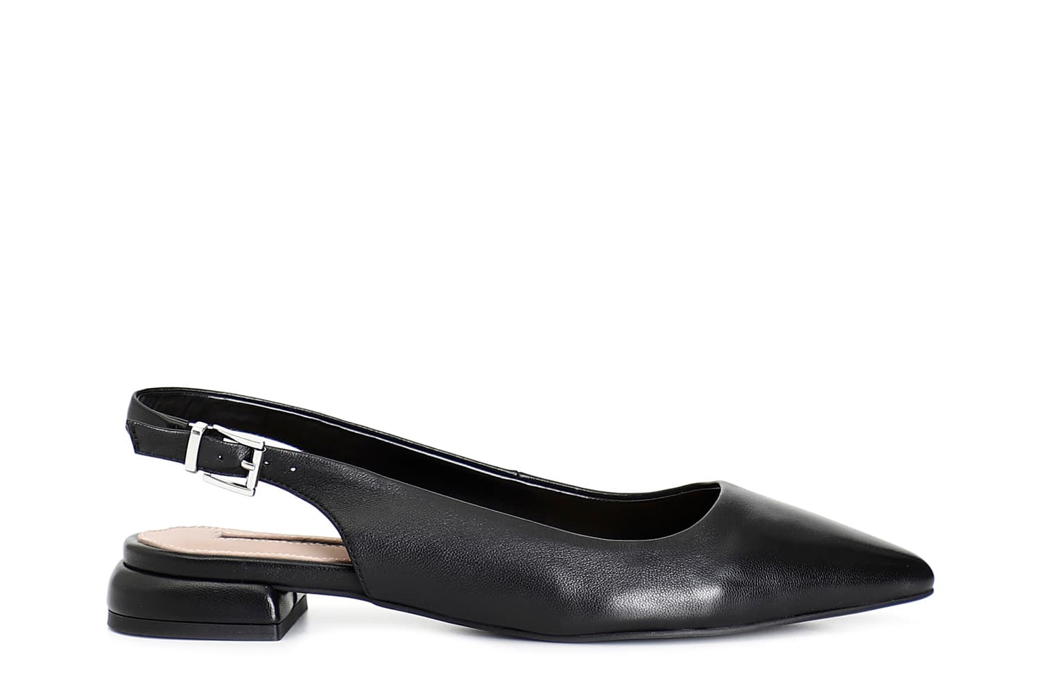 CafèNoir — Ballerine in pelle con laccio dietro nero