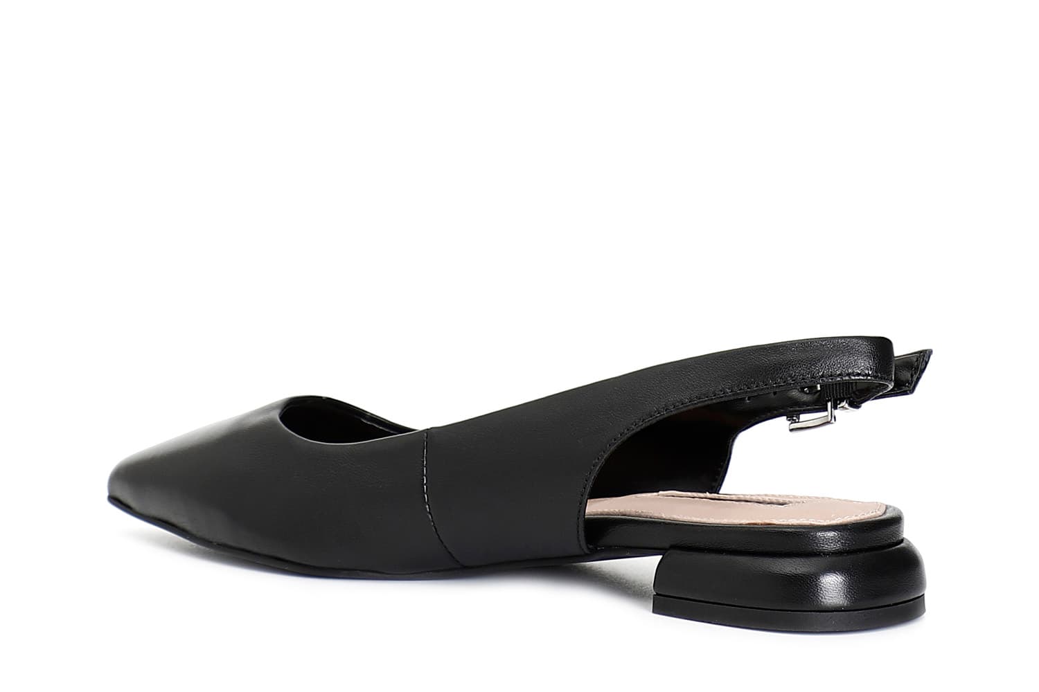 Ballerine in pelle con laccio dietro nero — vista 2