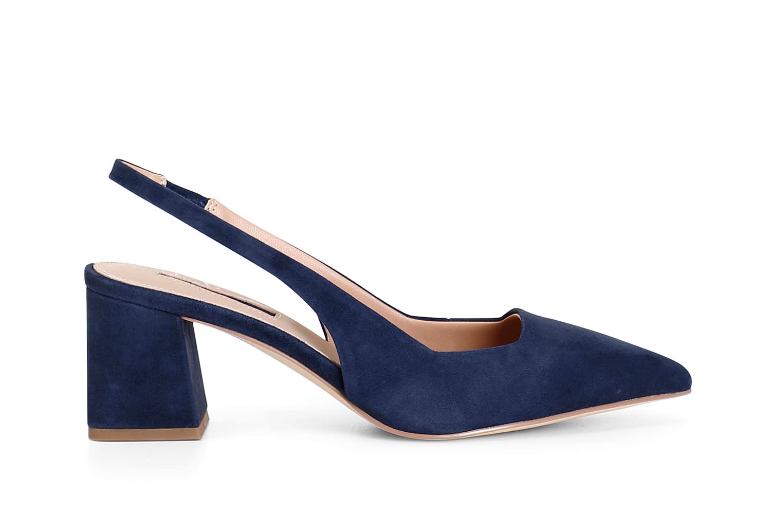 CafèNoir — Décolleté in camoscio con laccio navy