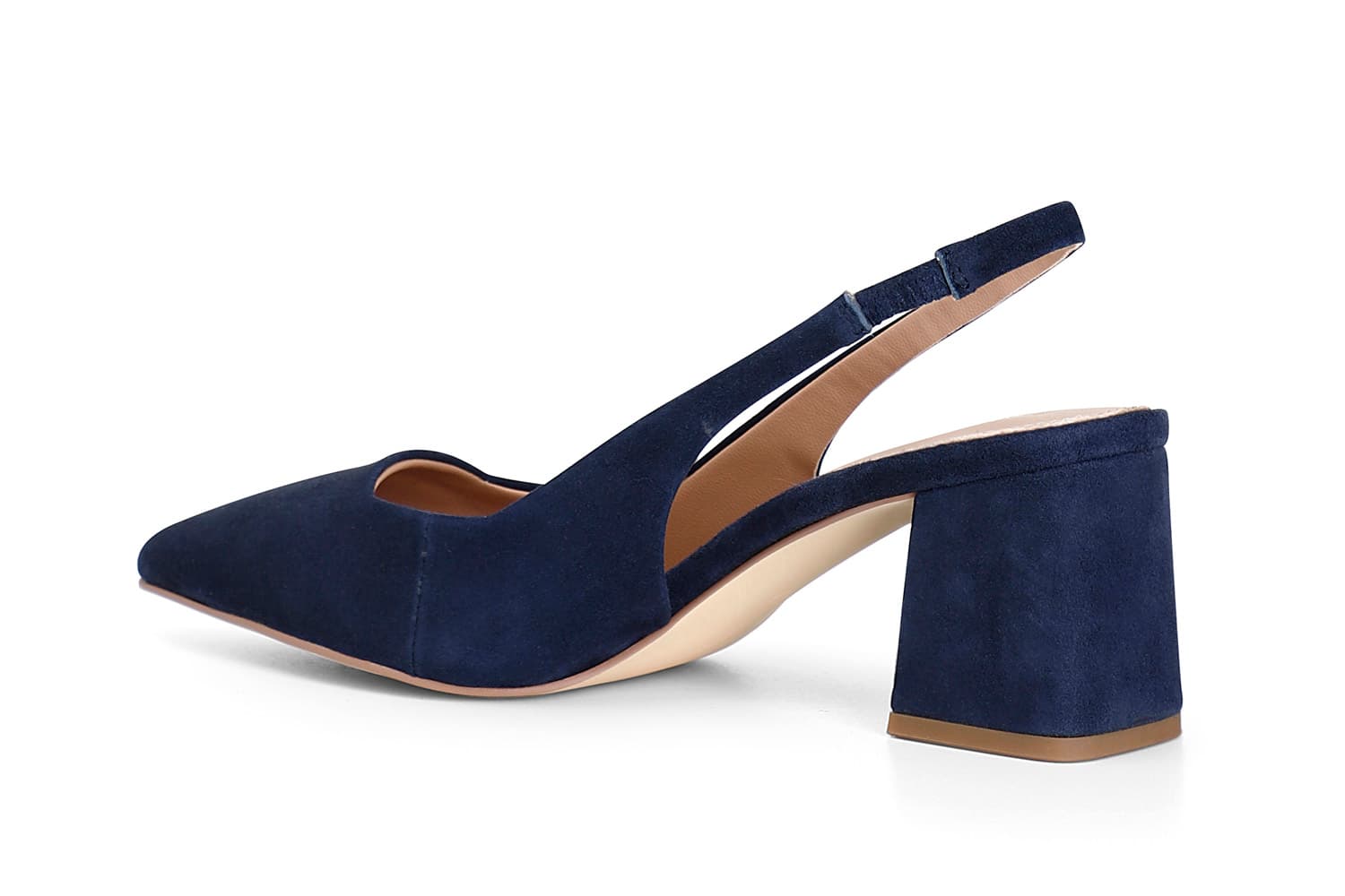 Décolleté in camoscio con laccio navy — vista 2