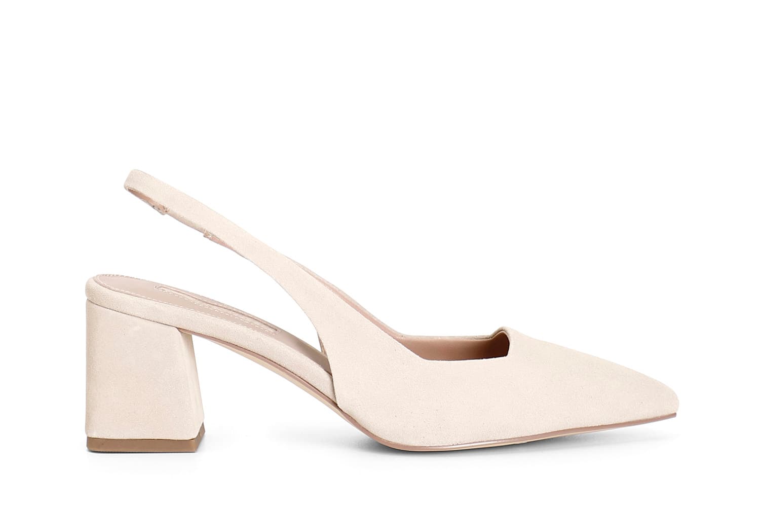 CafèNoir — Décolleté in camoscio con laccio beige