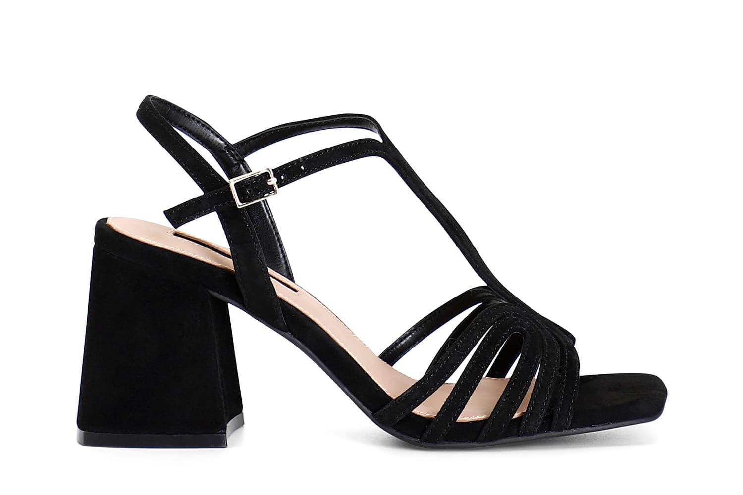 CafèNoir — Sandali in camoscio a "t" multilistini nero