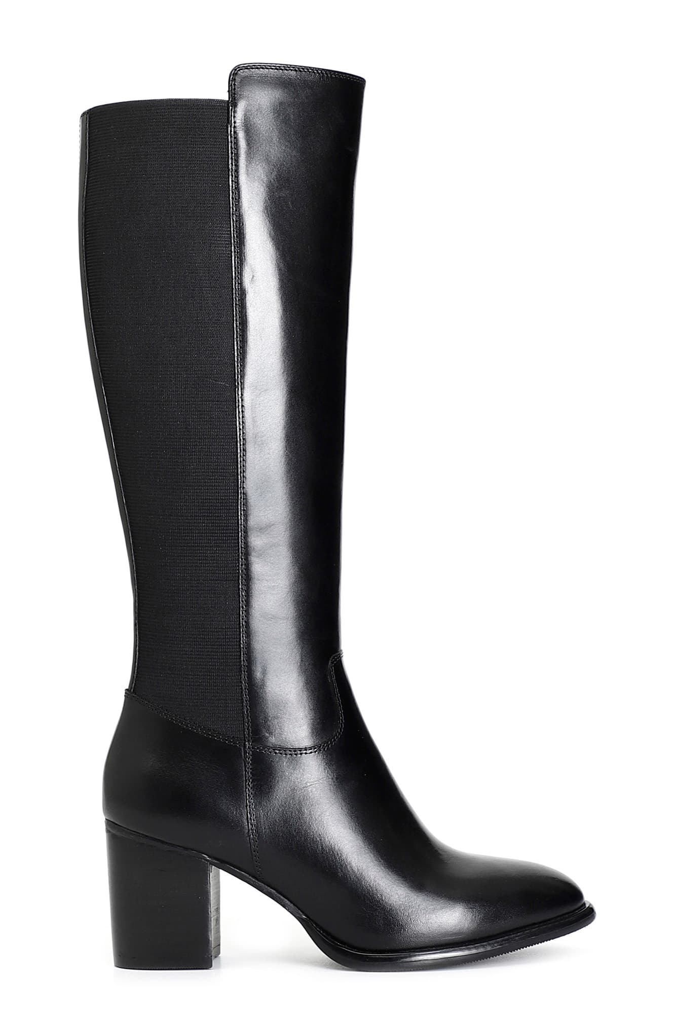 CafèNoir — Stivale da donna in pelle con elastico nero