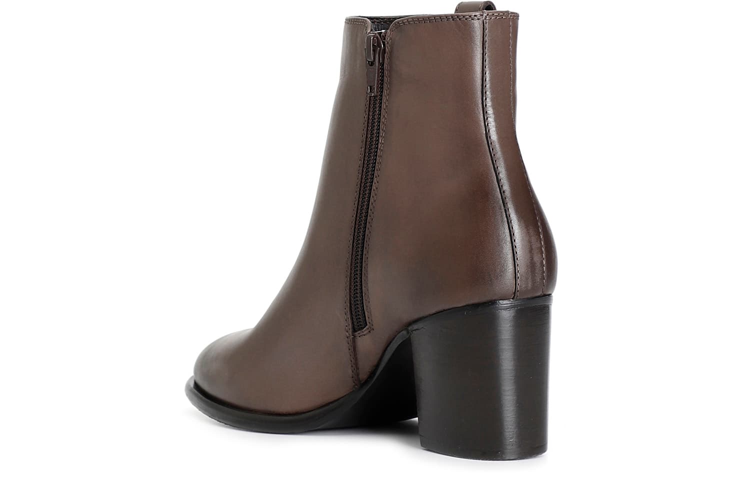 Tronchetto da donna in pelle taupe — vista 2