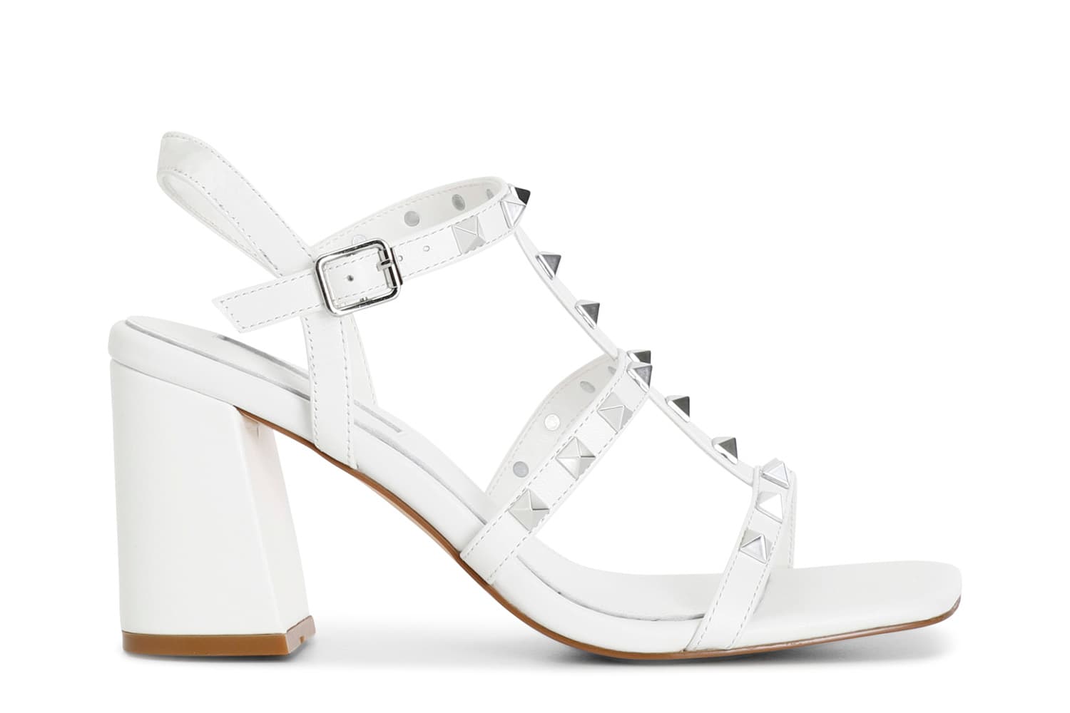 CafèNoir — Sandali in pelle con borchie bianco