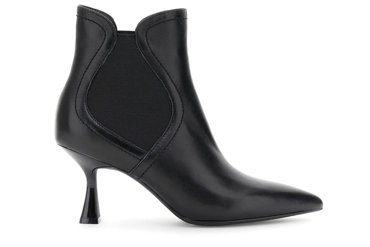 CafèNoir — Tronchetti in pelle con elastici asimmetrici nero