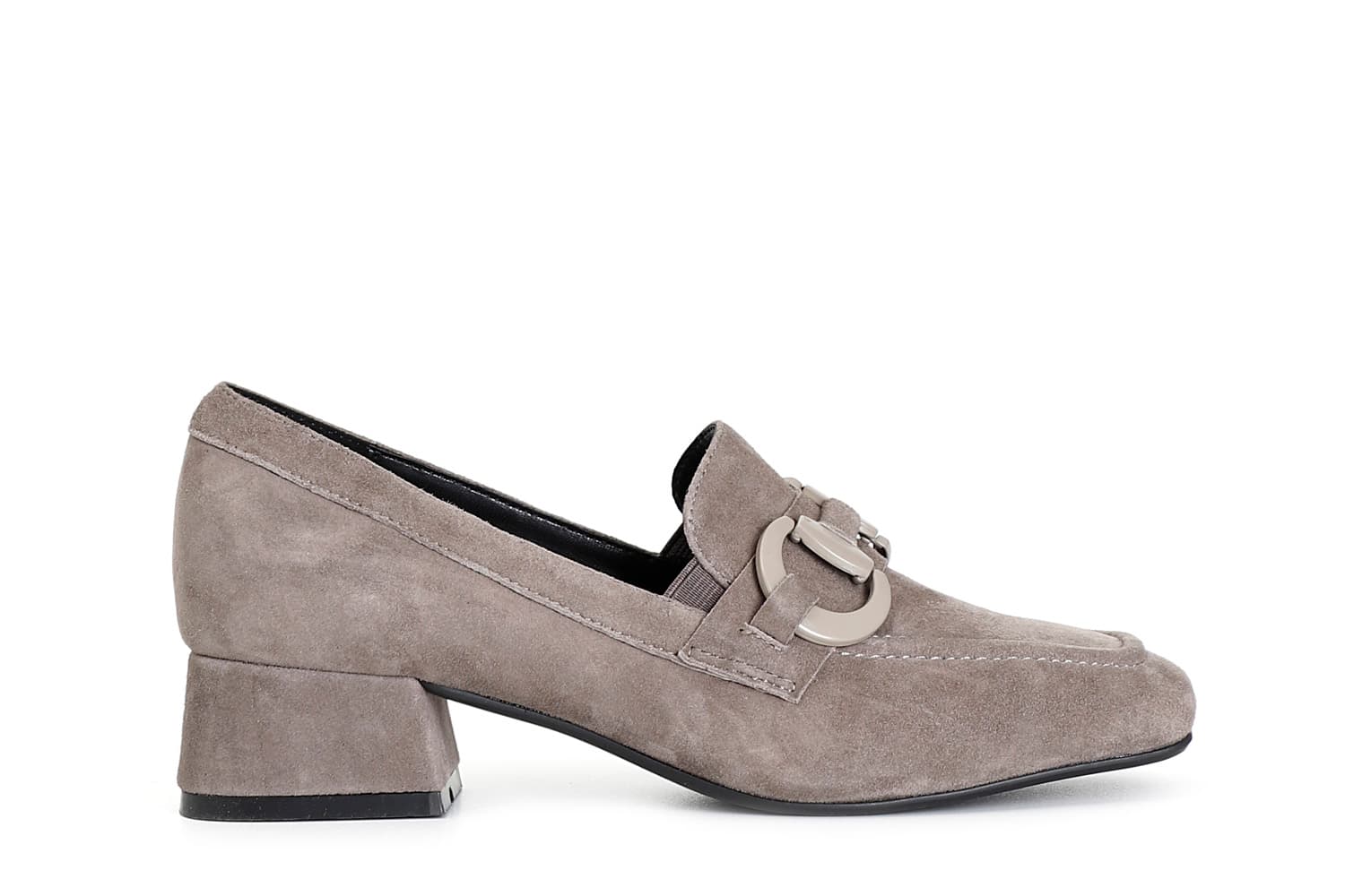 CafèNoir — Mocassino da donna in camoscio con morsetto taupe