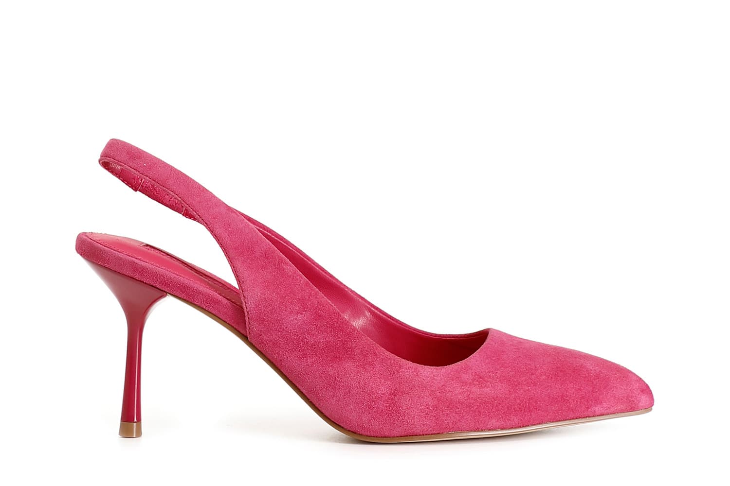 Décolleté in camoscio aperta dietro fuxia — vista 3