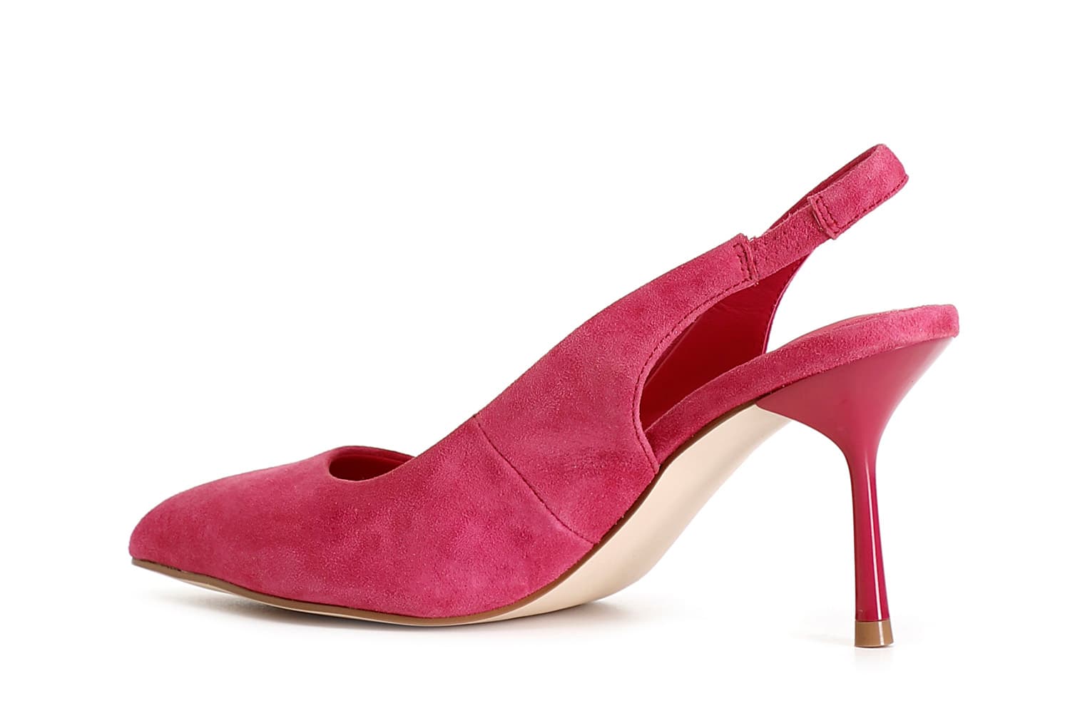 Décolleté in camoscio aperta dietro fuxia — vista 2