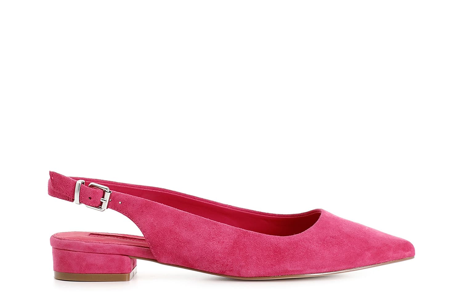 CafèNoir — Ballerine in camoscio aperte sul dietro fuxia