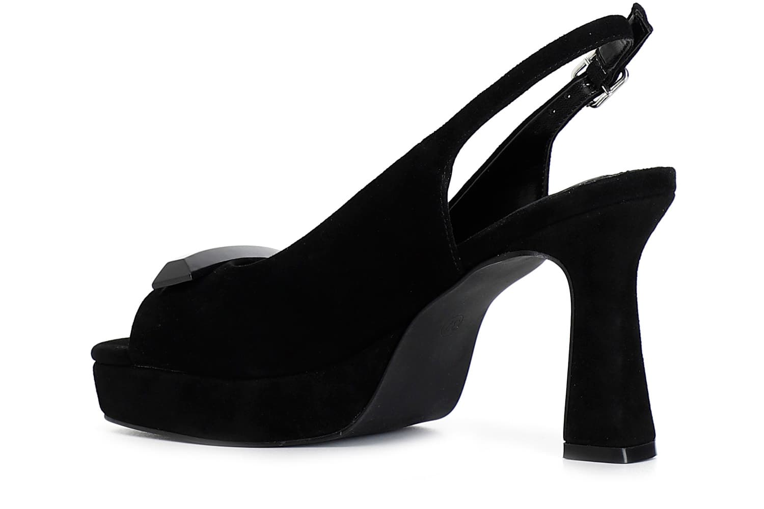 Décolleté spuntata in camoscio nero — vista 2