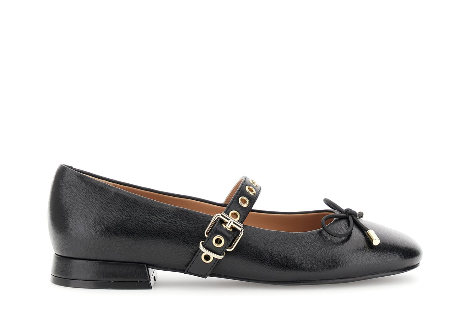 Ballerine con cinturino occhielli nero — vista 3