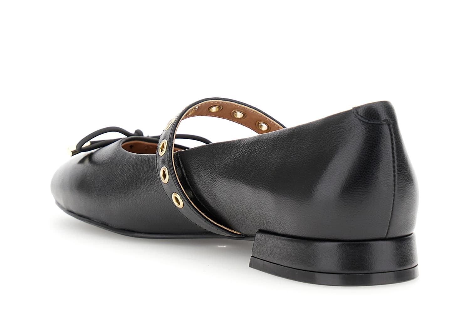 Ballerine con cinturino occhielli nero — vista 2
