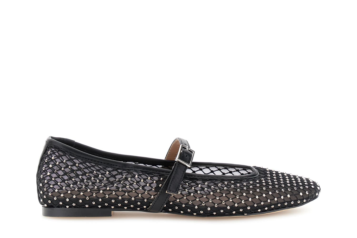 CafèNoir — Ballerine con retina e multistrass nero