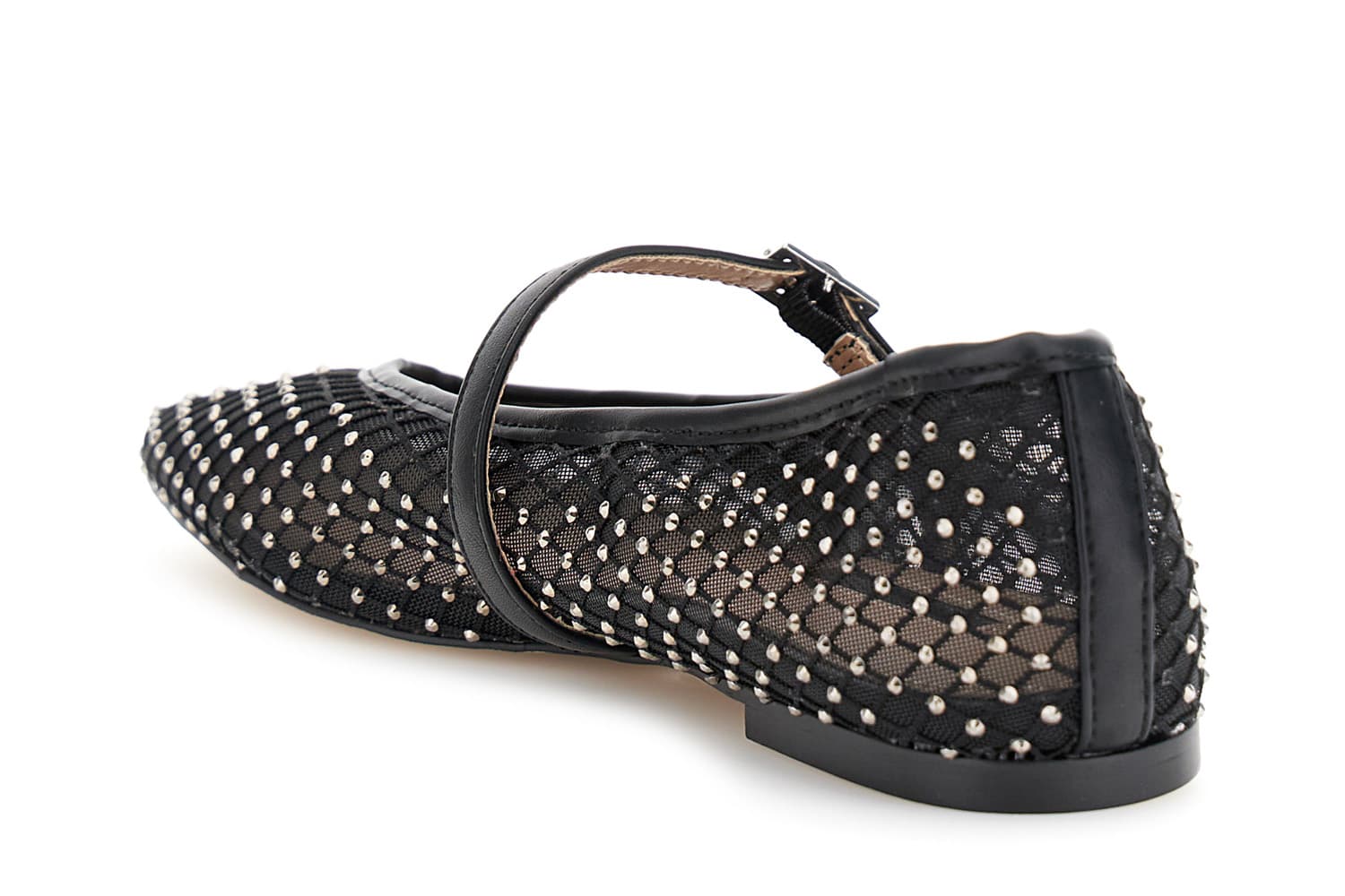 Ballerine con retina e multistrass nero — vista 2