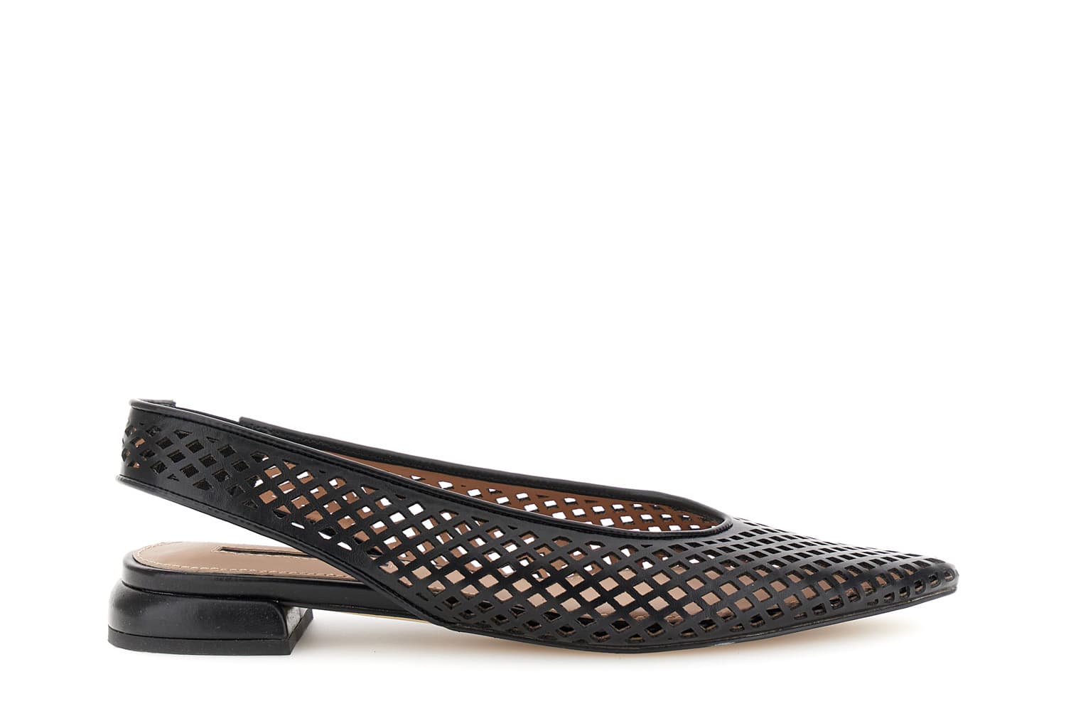 CafèNoir — Ballerine slingback traforate effetto pelle nero