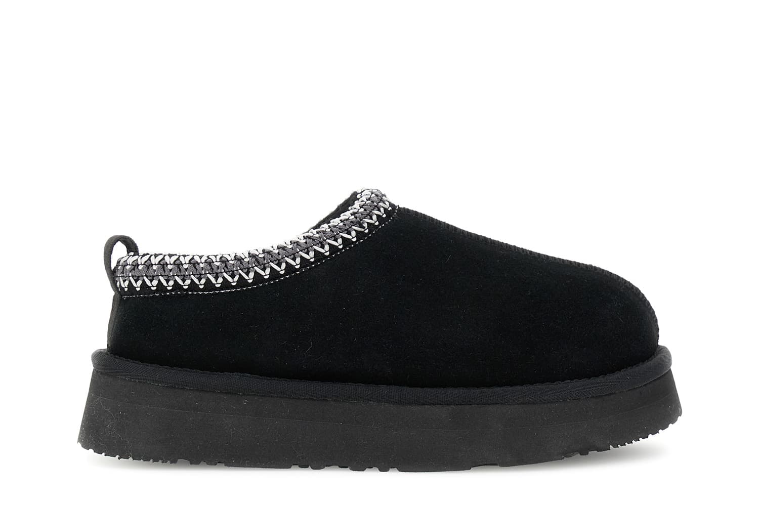 CafèNoir — Sabot in pelle scamosciata con pelliccia nero