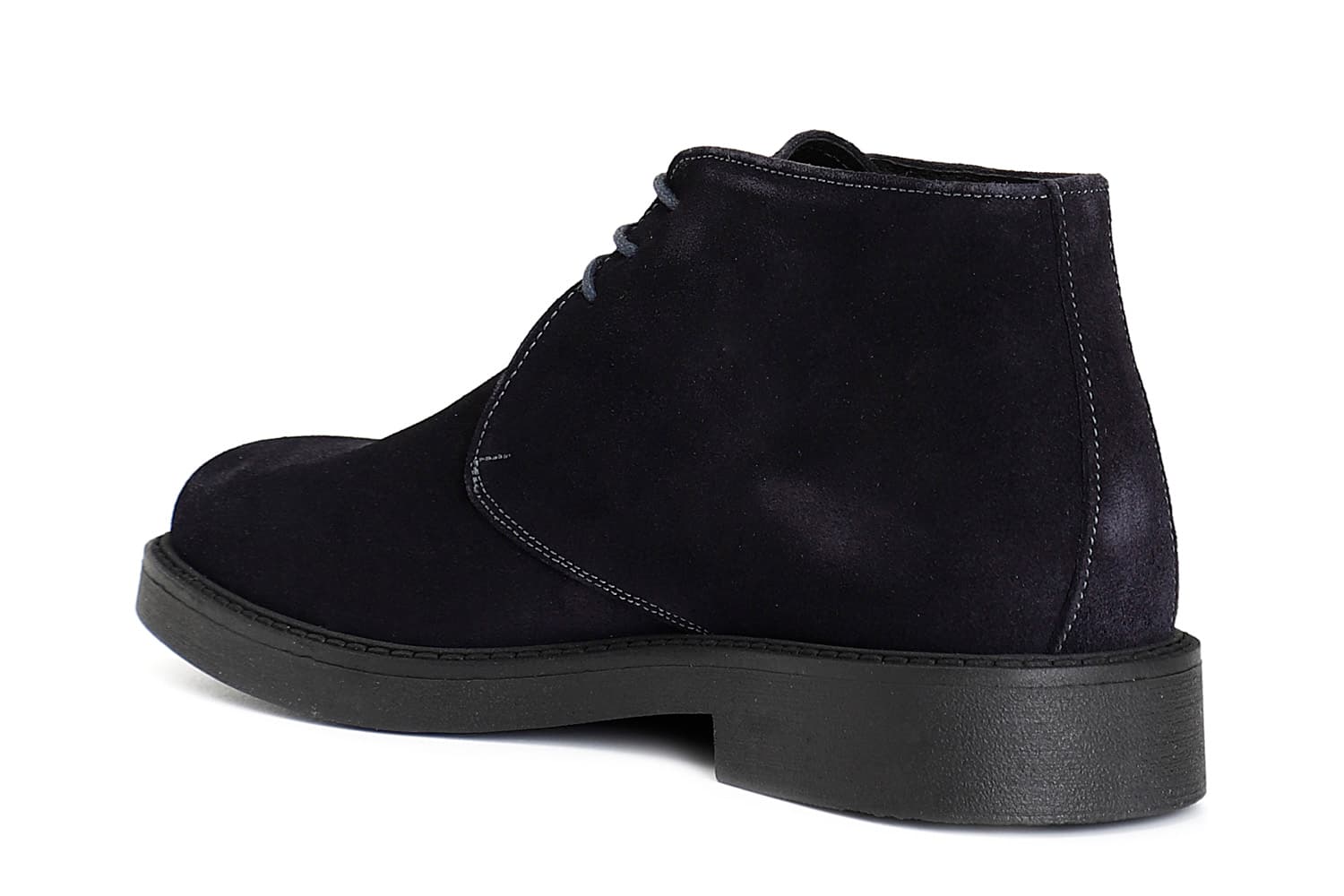 Polacchina da uomo allacciata in camoscio navy — vista 2