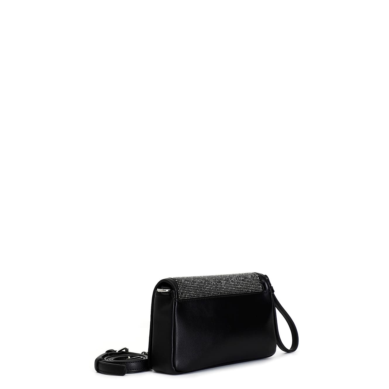 Pochette ricoperta di strass bicolor nero — vista 2