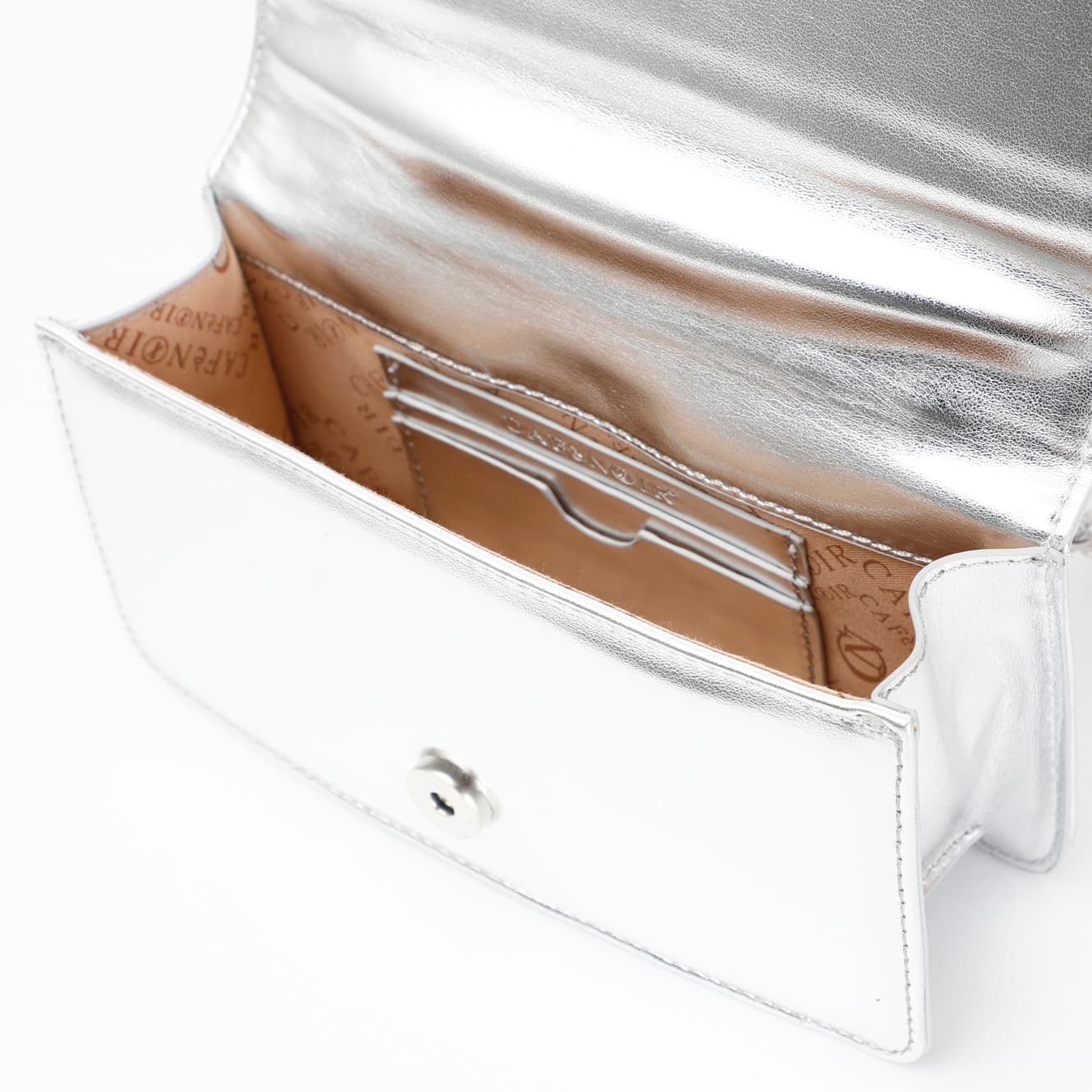 Minibag effetto metallizzato con pattina argento — vista 2