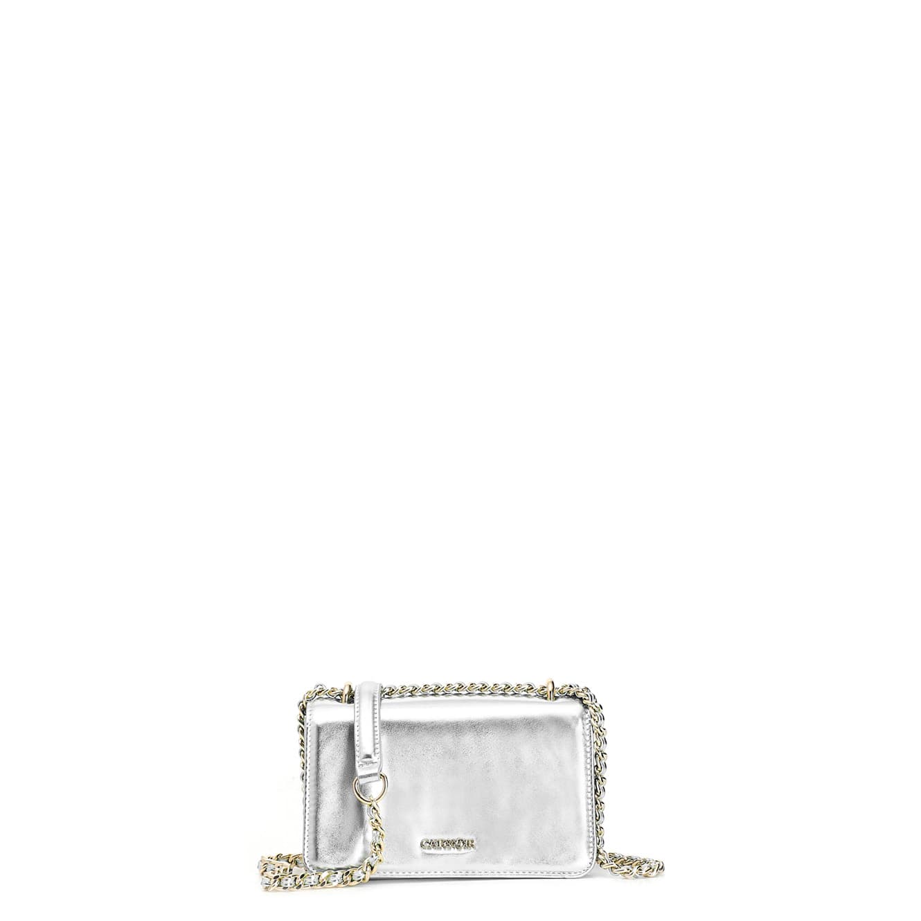 CafèNoir — Minibag effetto metallizzato con pattina argento