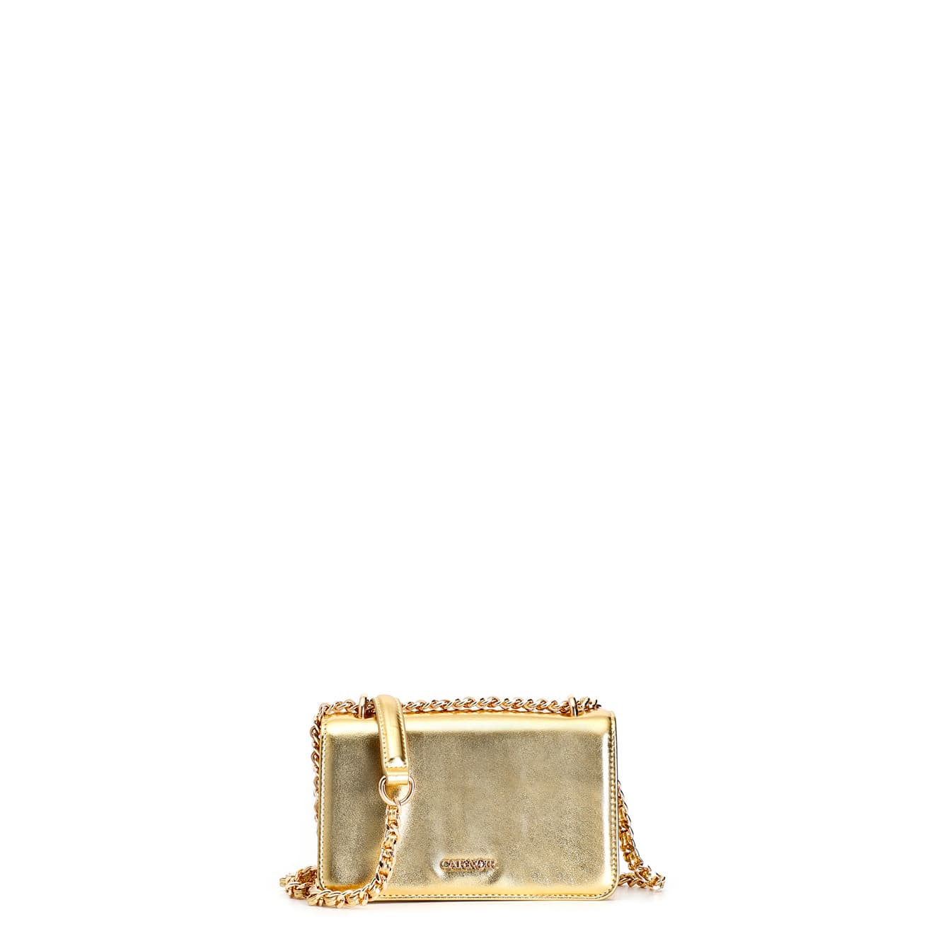 Minibag effetto metallizzato con pattina oro — vista 3