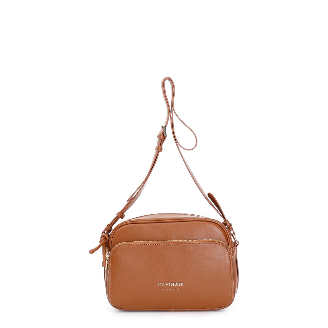 CafèNoir — Camera bag in sintetico con tasca zip round cuoio