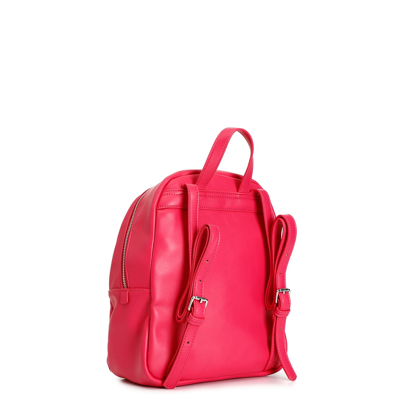 Zaino con logo ricamato e portachiavi personalizzato fuxia — vista 2