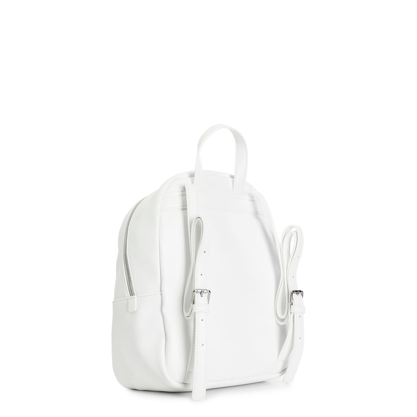 Zaino con logo ricamato e portachiavi personalizzato bianco — vista 2