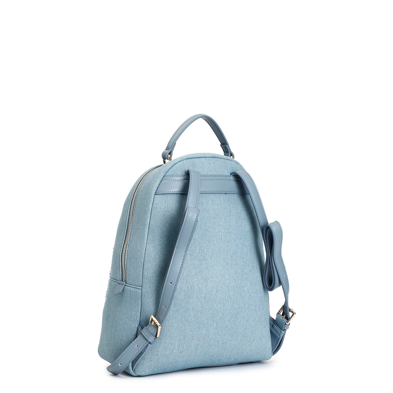 Zaino in denim sfrangiato con accessori denim — vista 2
