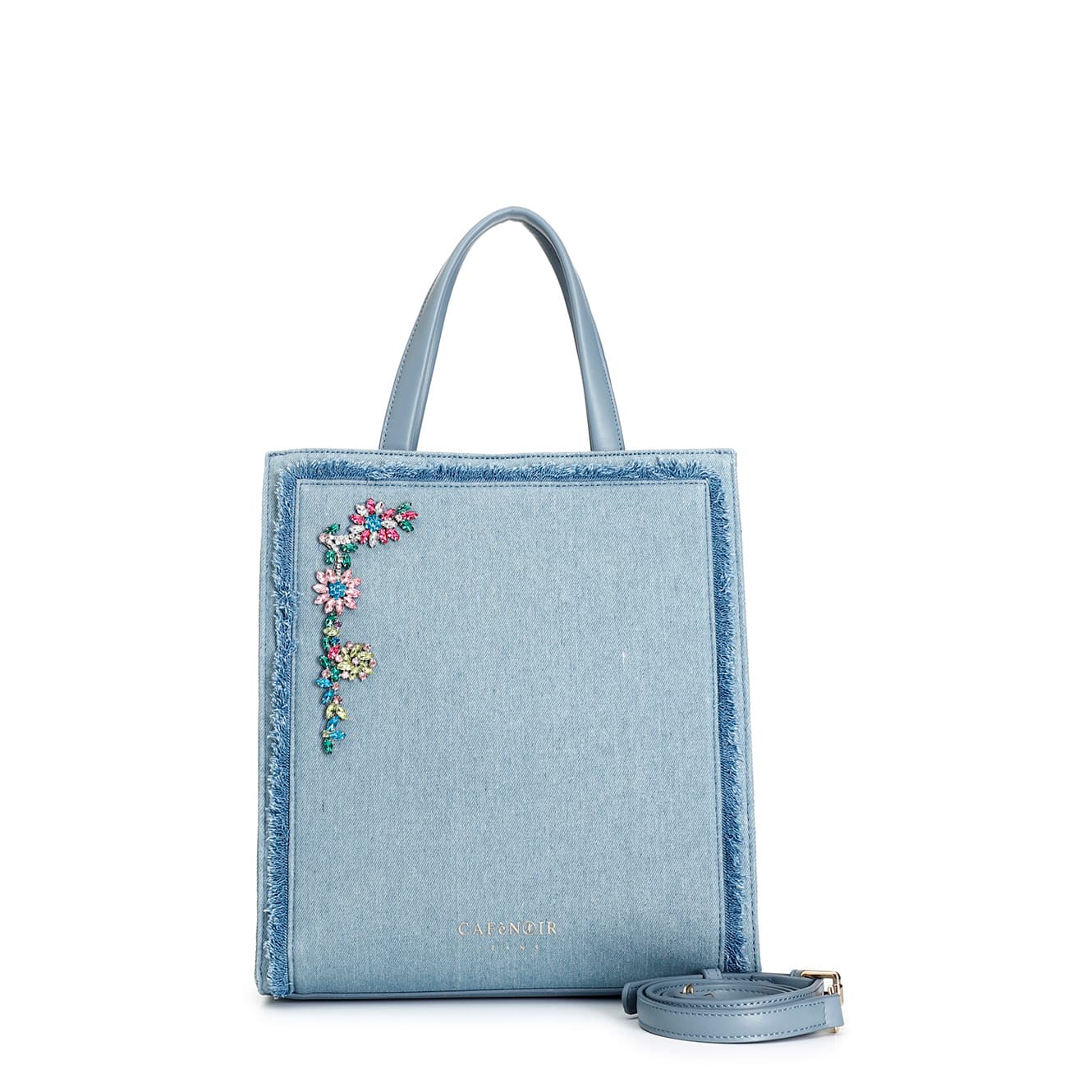 CafèNoir — Tote in denim sfrangiato denim