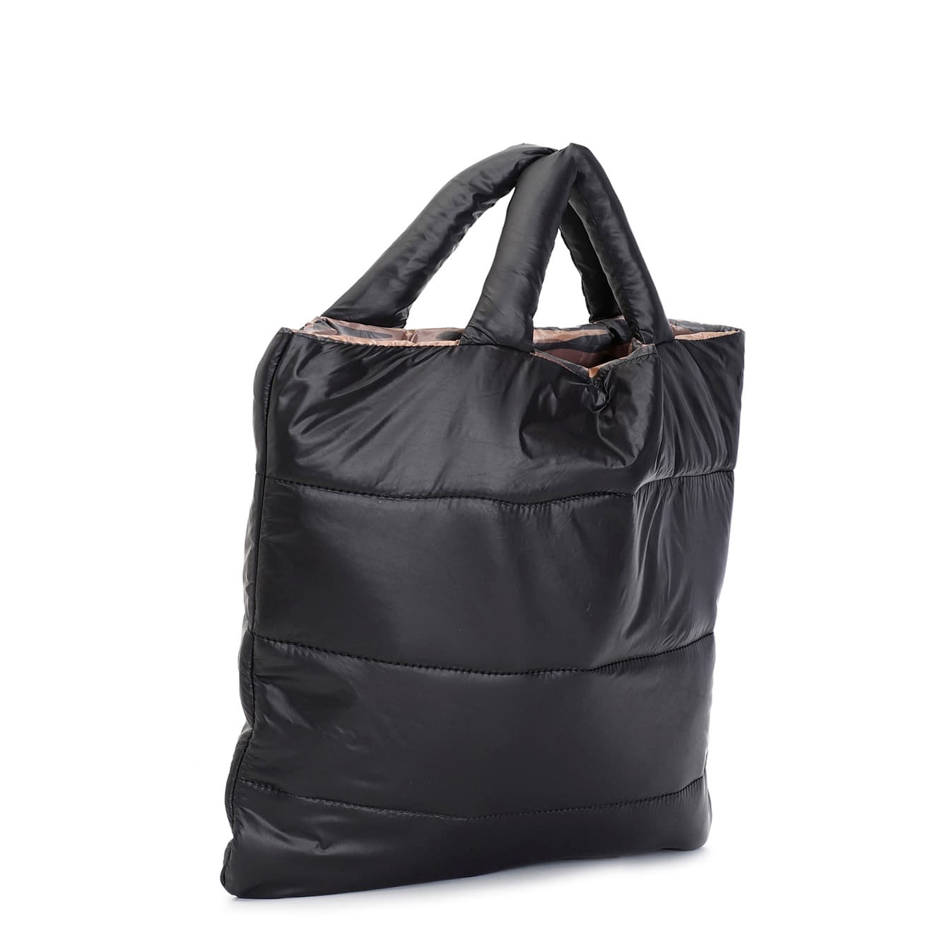 Shopping in nylon reversibile nero — vista 2
