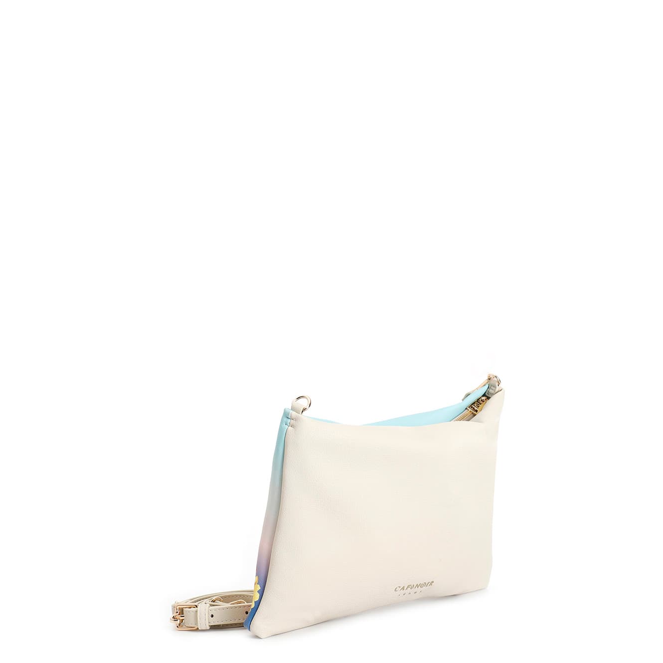 Pochette con stampa, manigliotto e tracolla removibile multicolor — vista 2